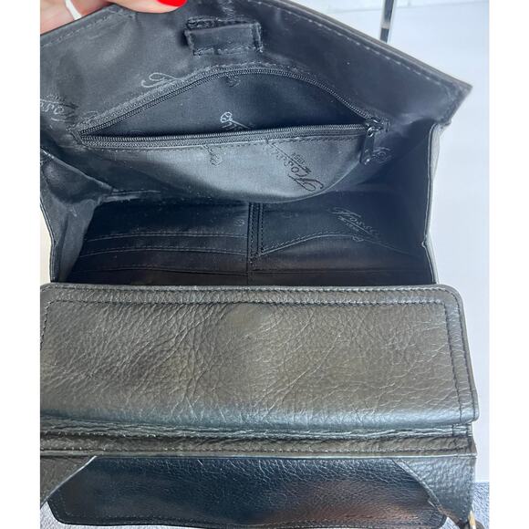 Fossil Women’s Small Black Pebbled Leather Crossbody Organizer Shoulder Purse - Picture 8 of 9